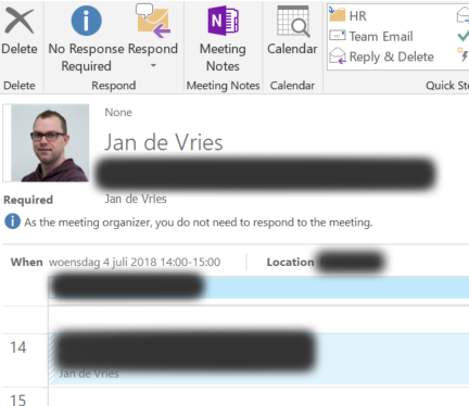 external calander invites in outlook for mac showing no response