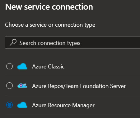 Create a new service connection