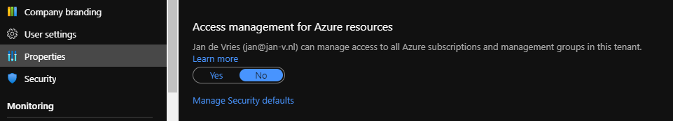 Access management for Azure resources in Azure Active Directory
