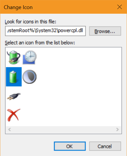 The default icons in Windows for power plans